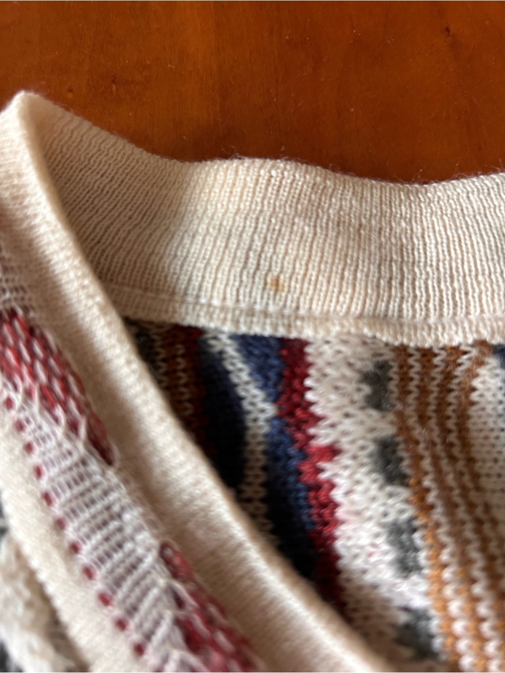 Purely Australian Colorful Textured 3D Wool Coogi-Style Sweater Cardigan Medium - Picture 5 of 8